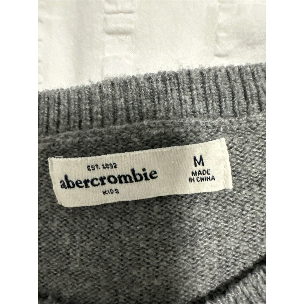 Abercrombie & Fitch Kids' Boys Long Sleeve Crewneck Sweater Size M Gray Color #2